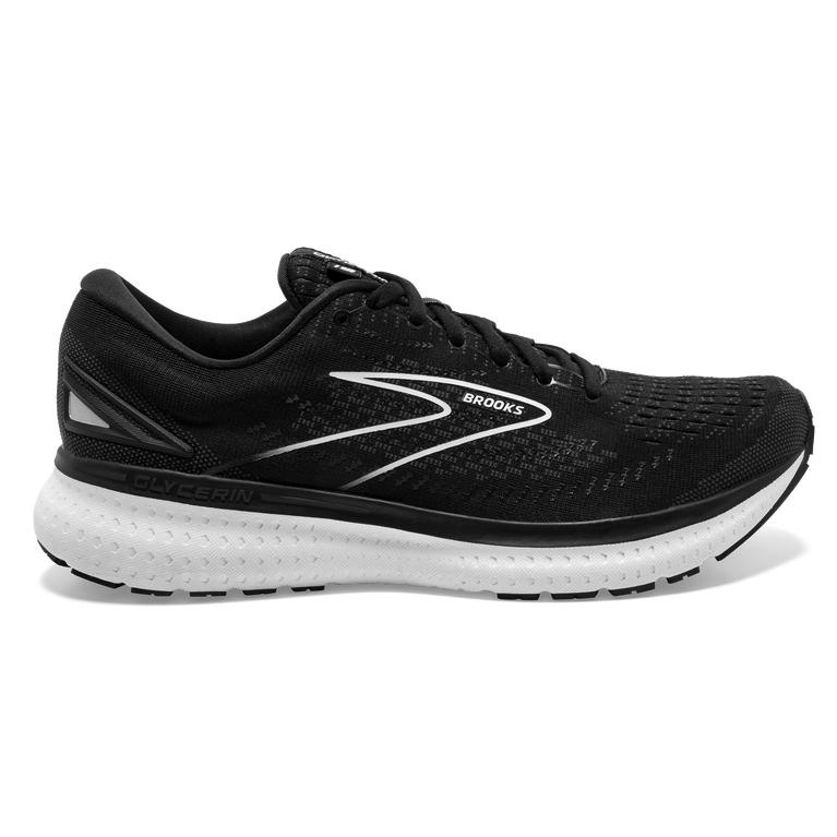 Brooks GLYCERIN 19 Road Running Shoes Womens Canada - Black/White (AGS605382)